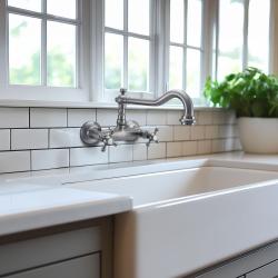 PB Nostalgische keukenkraan V2721 muurkraan RVS