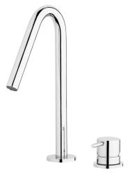 Waterevolution Flow 2-gats wastafelkraan chroom met kleine V 120mm uitloop T1121V01