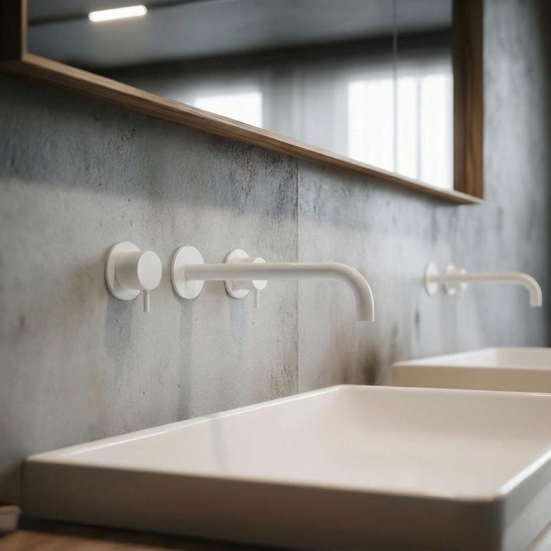 Waterevolution Flow 3-gats Inbouw Wastafelkraan Mat Wit met uitloop 21 cm T1163FBR-21