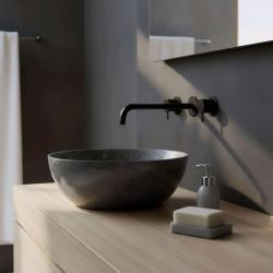 Waterevolution Flow 3-gats Inbouw Wastafelkraan Mat Zwart met uitloop 25 cm T1163FPR-25