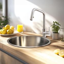 Franke Keukenkraan Kubus uittrekbare handdouche roestvrijstaal 115.0529.207