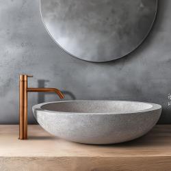 Waterevolution Flow wastafelkraan voor waskommen PVD geborsteld koper T115CPE