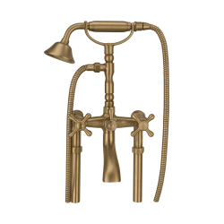 PB Vrijstaande badkraan nostalgisch sterknoppen Brons 6000