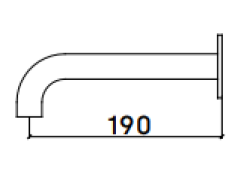 Waterevolution Flow baduitloop chroom T16711901 lengte uitloop 19cm