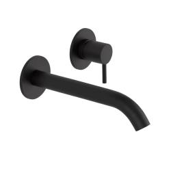 SB Round inbouw wastafelmengkraan mat zwart - 102mm