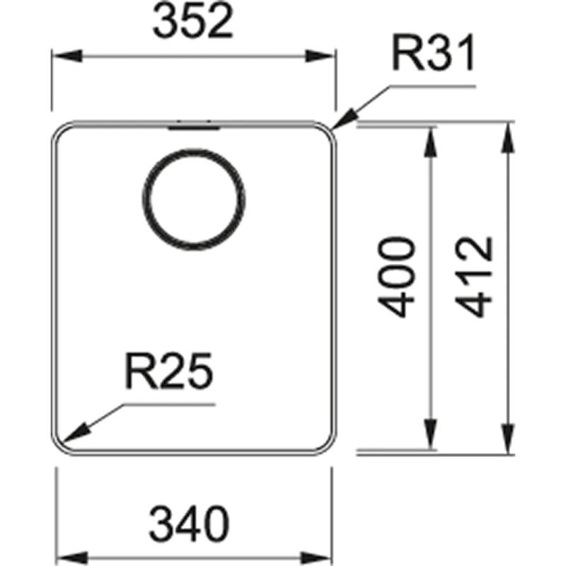 Franke Mythos MYX 210.34 rvs spoelbak 34x40cm vlakbouw 127.0638.274