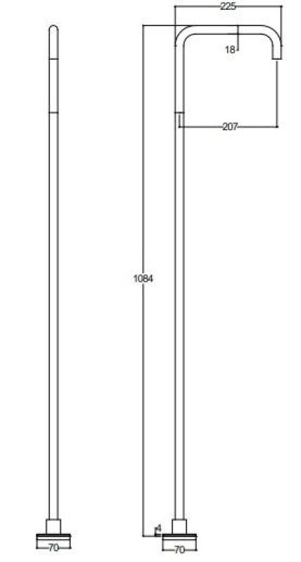 Waterevolution Flow Vrijstaande Wastafelkraan Uitloop PVD Geborsteld Koper T1.676.CP.E