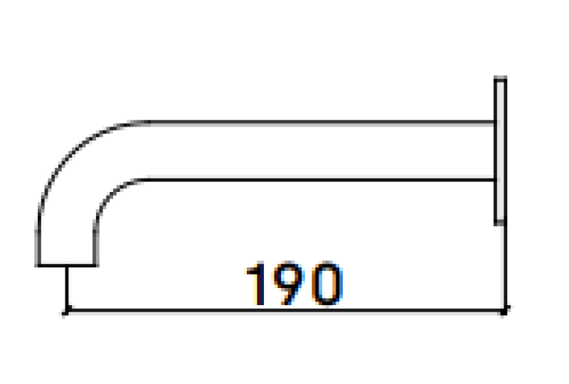 Waterevolution Flow baduitloop geborsteld messing T167119LE lengte uitloop 19cm