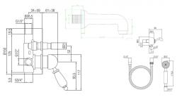 PB nostalgische inbouw badset chroom