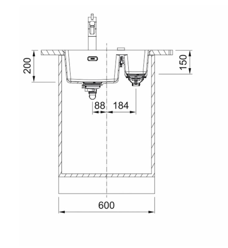 Franke Maris MRG 260/160-34-15 Black edition spoelbak Bak Links 135.0697.378
