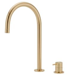 Waterevolution Flow 2-gats wastafelkraan met hoge U 200mm uitloop Light Gold T1122UWGE