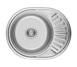 Ausmann Basic rvs opbouw spoelbak met afdruip omkeerbaar 57x45 cm inclusief sifon 1208956973