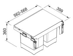 Franke Sorter Garbo 60-2 inbouw afvalsysteem 2 x 18 Liter afvalbak 1210284027