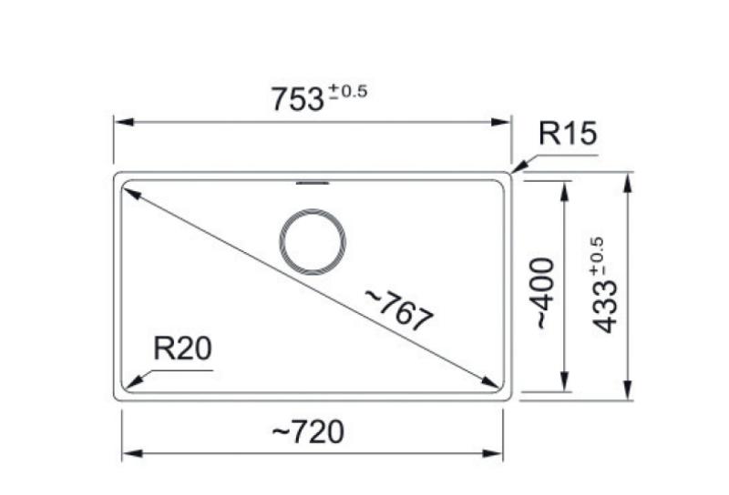 Franke Maris MRG 110-72 Fragranite Matt black spoelbak onderbouw