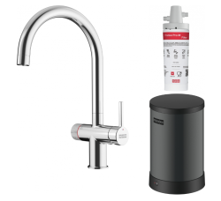 Franke Maris water hub 4L boiler 3-1 met Twist mechanische kokend water kraan chroom met waterhub bypass 1208957941