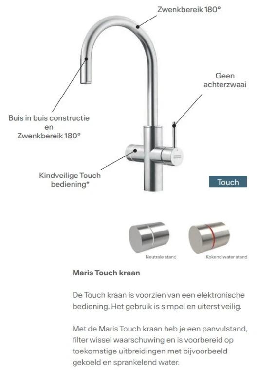 Franke Maris water hub 4L boiler 3-1 met Touch electronische kokend water kraan mat zwart met waterhub bypass 1208957950