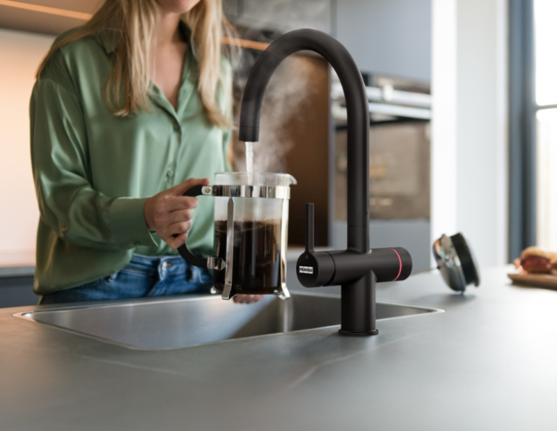 Franke Maris water hub 4L boiler 3-1 met Touch electronische kokend water kraan mat zwart met waterhub bypass 1208957950