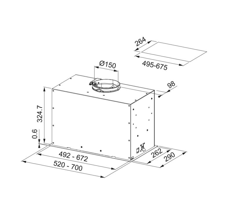Franke Maris Box Flush EVO inbouw RVS afzuigkap 70cm 305.0665.361