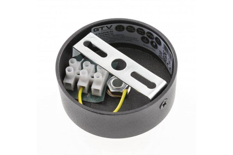 Aluminium grille with clamping fitting and ceiling luminaire cable, 80x28mm, black 1208958653