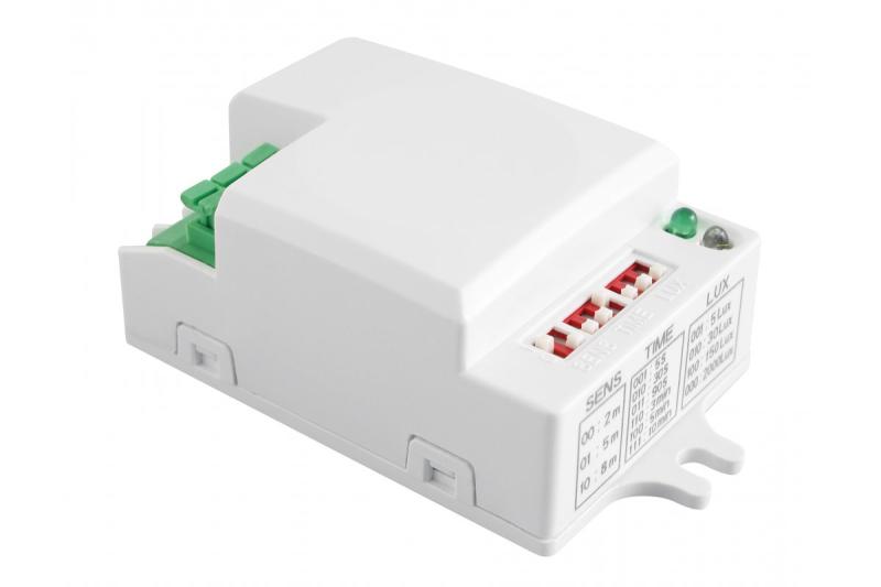Microwave motion sensor SRC812 MINI, max 500W, AC220-240V, 50/60Hz, angle 360°, range 2-8m ± 1,5- 3,5m, IP20, working with LED, surface mounted, white housing 1208958714