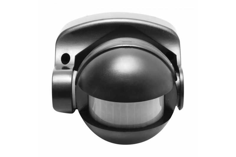 Motion detector CR-1, max 1200W, AC220-240V, 50/60Hz, angle180°, range 10m ± 1,8- 2,5m, IP44, not for LED, surface mounted, black housing 1208959114