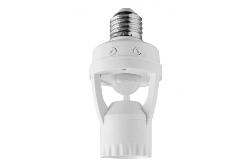 Motion detector CR-6, max. 60W, E27, AC220-240V, 50/60Hz, angle 360°, range 6m ± 2-3,5m, IP20, working with LED, white housing 1208959133