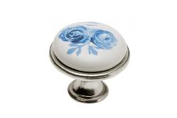Porcelain knob 0728-J4 A-Blue Rose antyque silver 1208959150