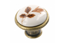 Porcelain knob J4 antique brass B-autumn rose 1208959151