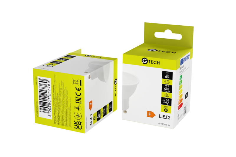 G-TECH LED light source, A-G, 4,9W, 4000K, GU10, AC220-240V, 50-60Hz, 120°, 410lm, 53mA 1208959223