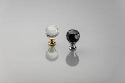 Zamak knob Crystal Palace A 30mm chrome + BLACK CRYSTAL 1208959267
