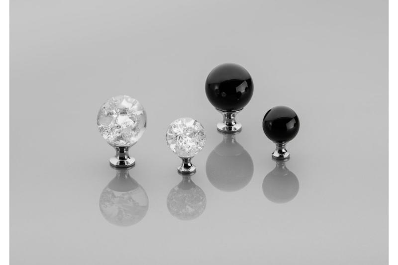 Zamak knob Crystal Palace C 30mm chrome + BLACK CRYSTAL 1208959278