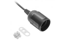 E27 socket with cable and connection block,AC220-240V,max.60W,2x0,75mm2,black 1208959283