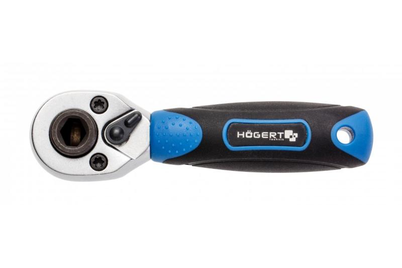 Hoegert Ratelhandvat 1/4" met 72 tanden voor bits en doppen van CrMo. 1208959726