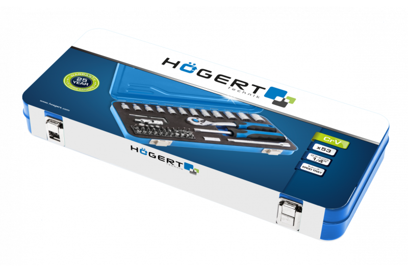 Hoegert Gereedschapsset 53 stuks CrV stalen ratelhandvat 72 T 1208959750
