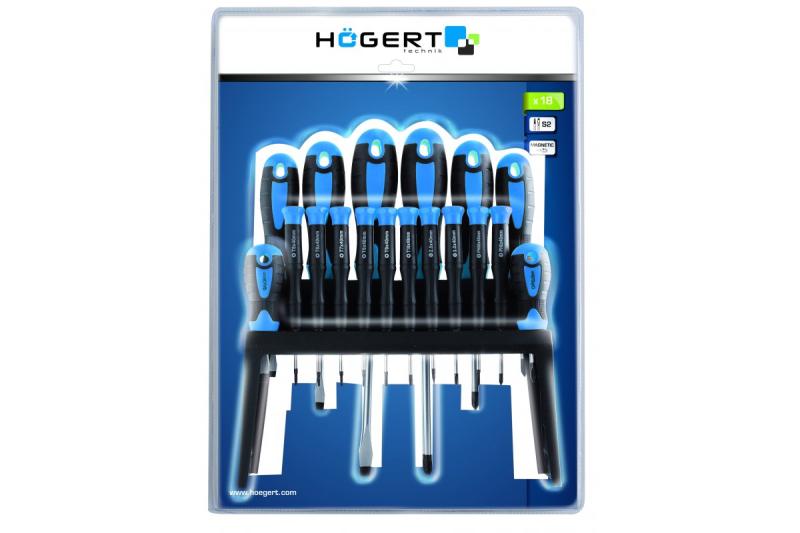 Hoegert 18-delige schroevendraaierset van S2-staal 1208959789
