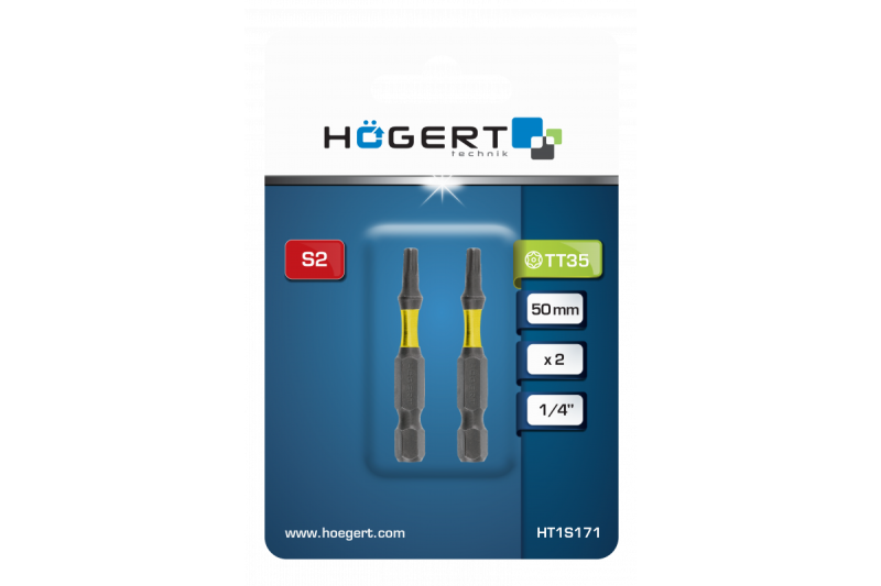 Hoegert Power schroevendraaier bit Torx TT35 50mm 2 stuks 1208959834