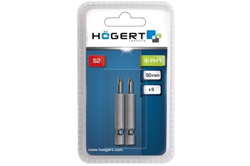 Hoegert Schroevendraaier bit PH2 50 mm 2-delige blisterverpakking 1208959856