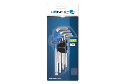 Hoegert 9-delige set zeskantige inbussleutels met kogelkop, gemaakt van CrV-staal. 1208960097