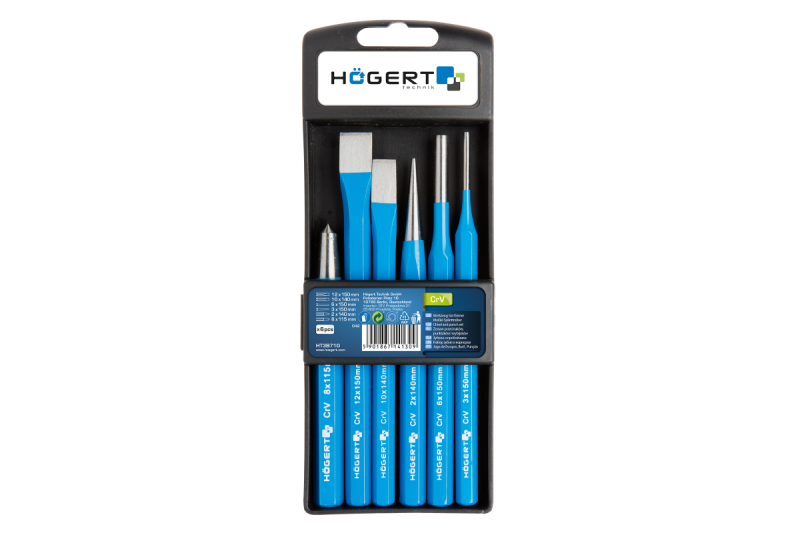 Hoegert Beitel- en ponsset 6 stuks CrV 1208960301