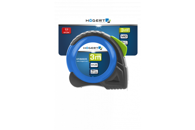 Hoegert Meetlint 3m 16mm nylon 2 zijden 1208960478