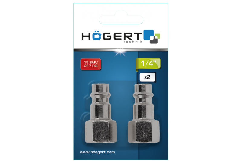 Hoegert Koppelingsadapter terminal vrouwelijk 1/4" 2 stuks 1208960635