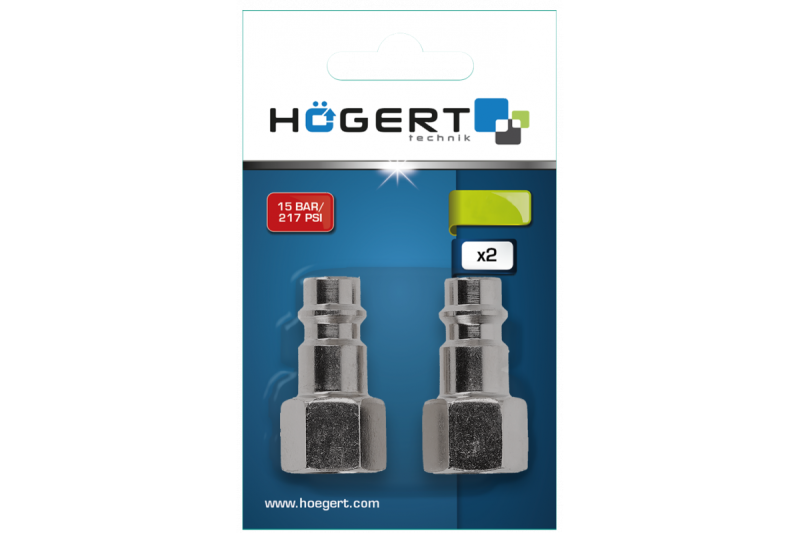 Hoegert Koppelingsadapter terminal mannelijk 1/4" 2 stuks 1208960636