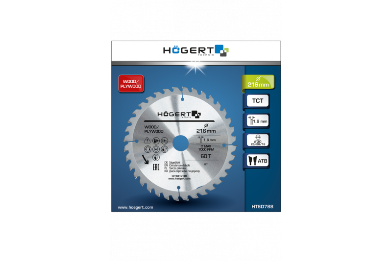 Hoegert TCT zaagblad 216x60Tx30 1208961865
