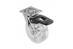 Transparent caster B75 with brake 1208962372