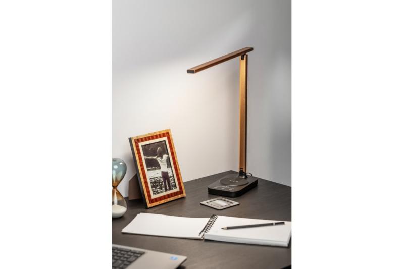 Decor Bureau lamp Bressi 8W 450lm AC220-240V 3-CCT Draadloos Opladen USB PF>0 5 RA>80 Zwart / Goud 1208962479