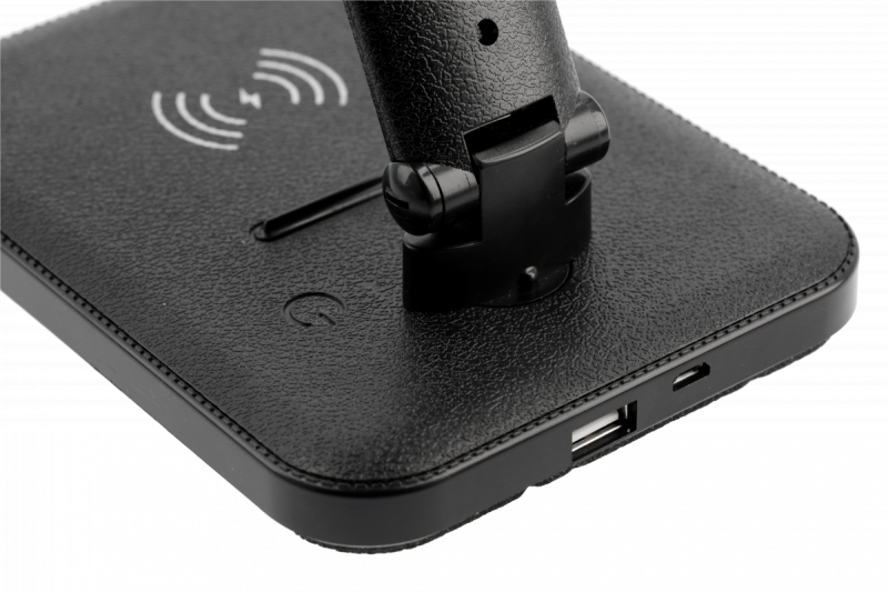 Decor IZUKA LED bureaulamp 6W 400lm AC220-240V 50/60Hz CCT inductieve oplader zwart. 1208962497