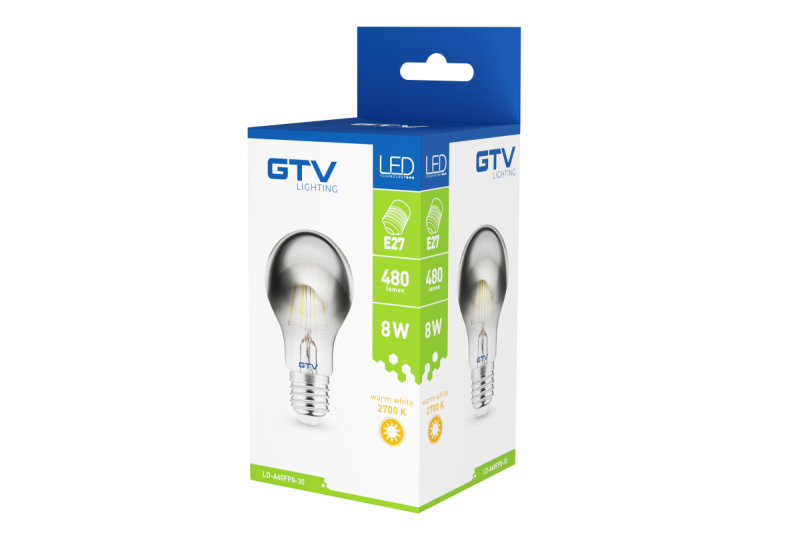 Decorative LED light, FILAMENT, A60, 2700K, E27, 8W, 480lm, AC220-240V/ 50-60Hz, RA>80,360° 1208962596