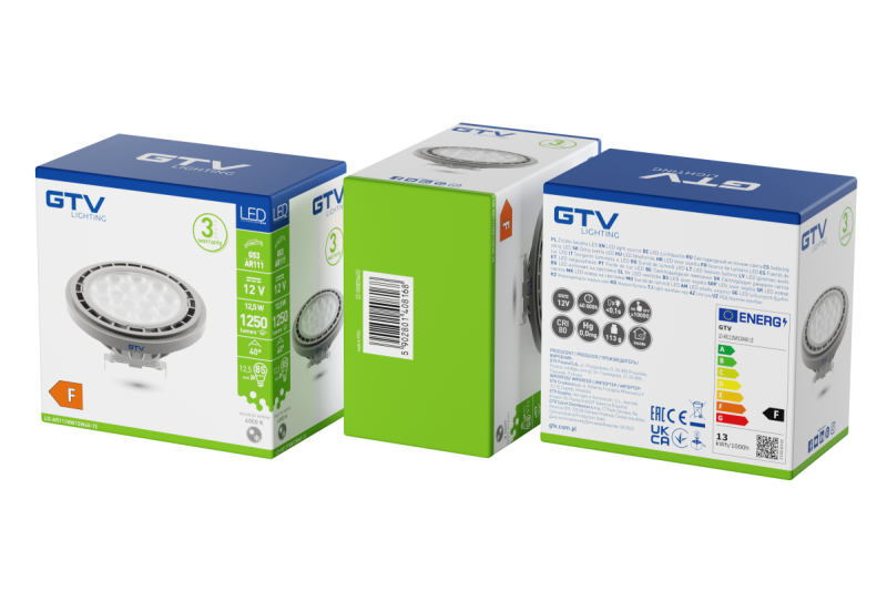 LED LIGHT SOURCE, A-G, AR111, 4000K, G53, 12,5W, DC12V, 40°, 1250lm, grey 1208962616