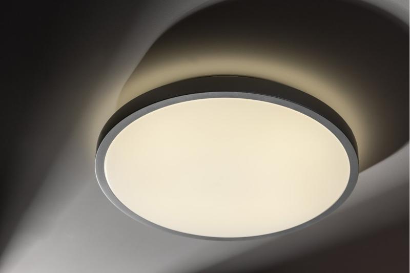 Ceiling lamp ATOL LED, Ø400mm, 4000K, 32W, 2560lm, AC220-240V, 50/60 Hz, PF>0,9, IP54, silver, 3y 1208962643