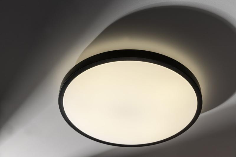 Ceiling lamp ATOL LED, Ø400mm, 4000K, 32W, 2560lm, AC220-240V, 50/60 Hz, PF>0,9, IP54, black, 3y 1208962644